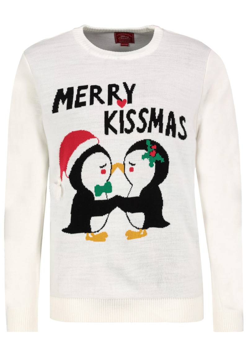 Authentic Style - DOB Strick Pullover, langarm, Rundhals mit 2x2Rippstrick Blende, 2x2 Rippstrick an Saum und Ärmel... cream white - Größ... von Authentic Style