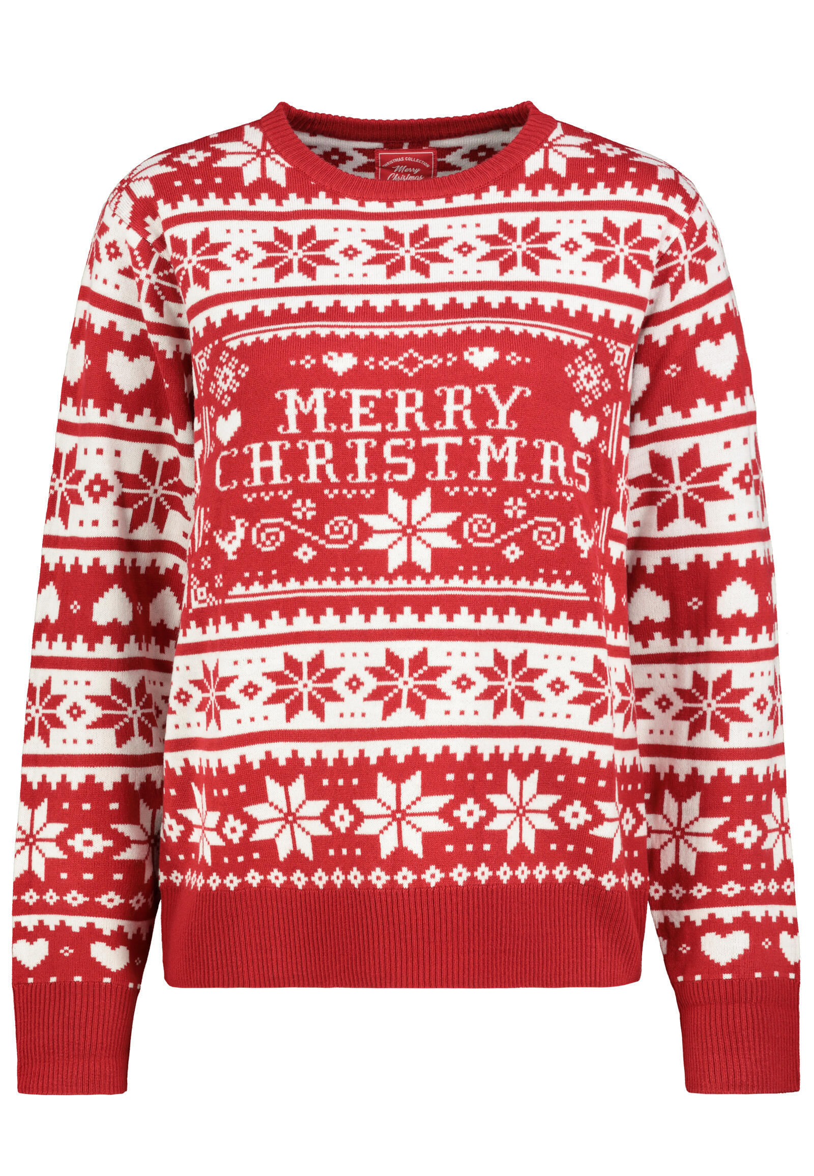 Authentic Style - DOB Strickpullover fire brick red-offwhite - Gr. - M von Authentic Style