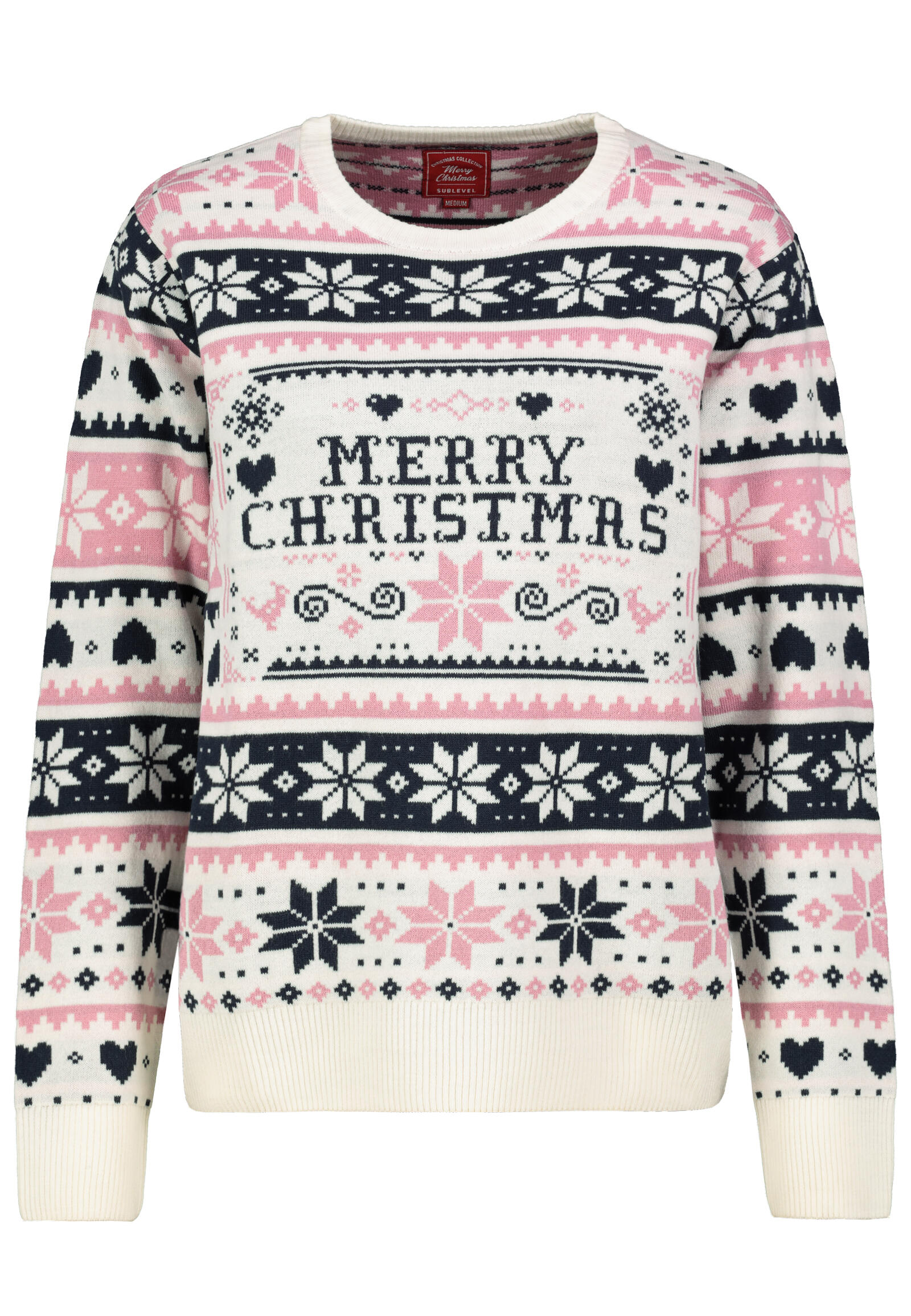 Authentic Style - DOB Strickpullover rose-navy-offhite - Gr. - XXL von Authentic Style