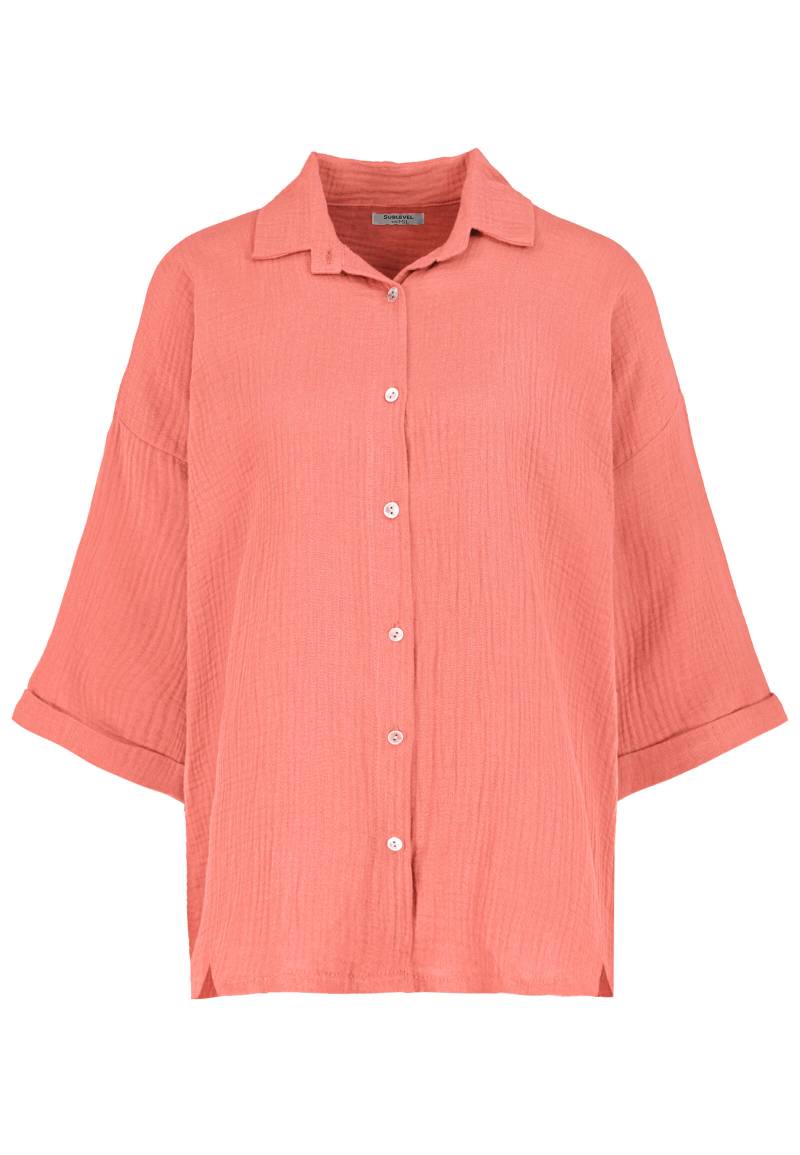 Authentic Style - DOB kurzarm Bluse Basic/UNI real coral von Authentic Style
