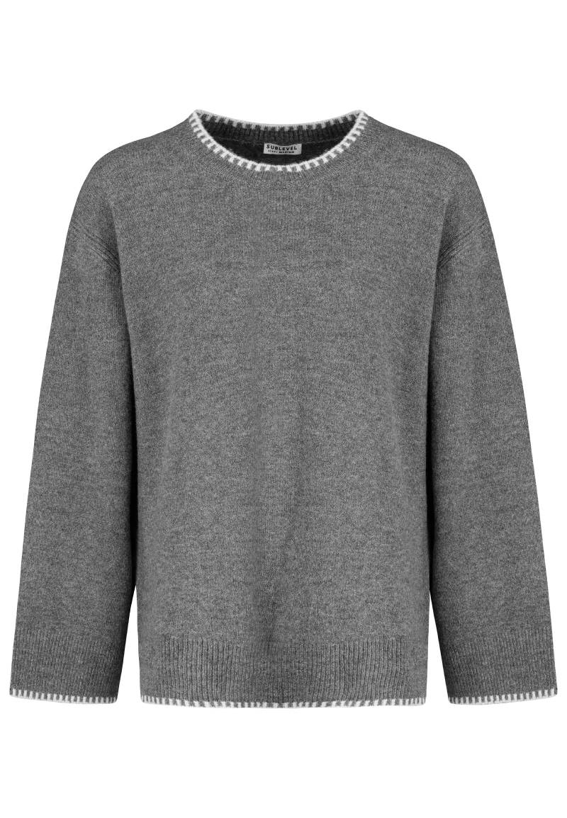 Authentic Style - RE9CIFN0cmlja3B1bGxvdmVy grey melange standard 1 - Gr. - M von Authentic Style