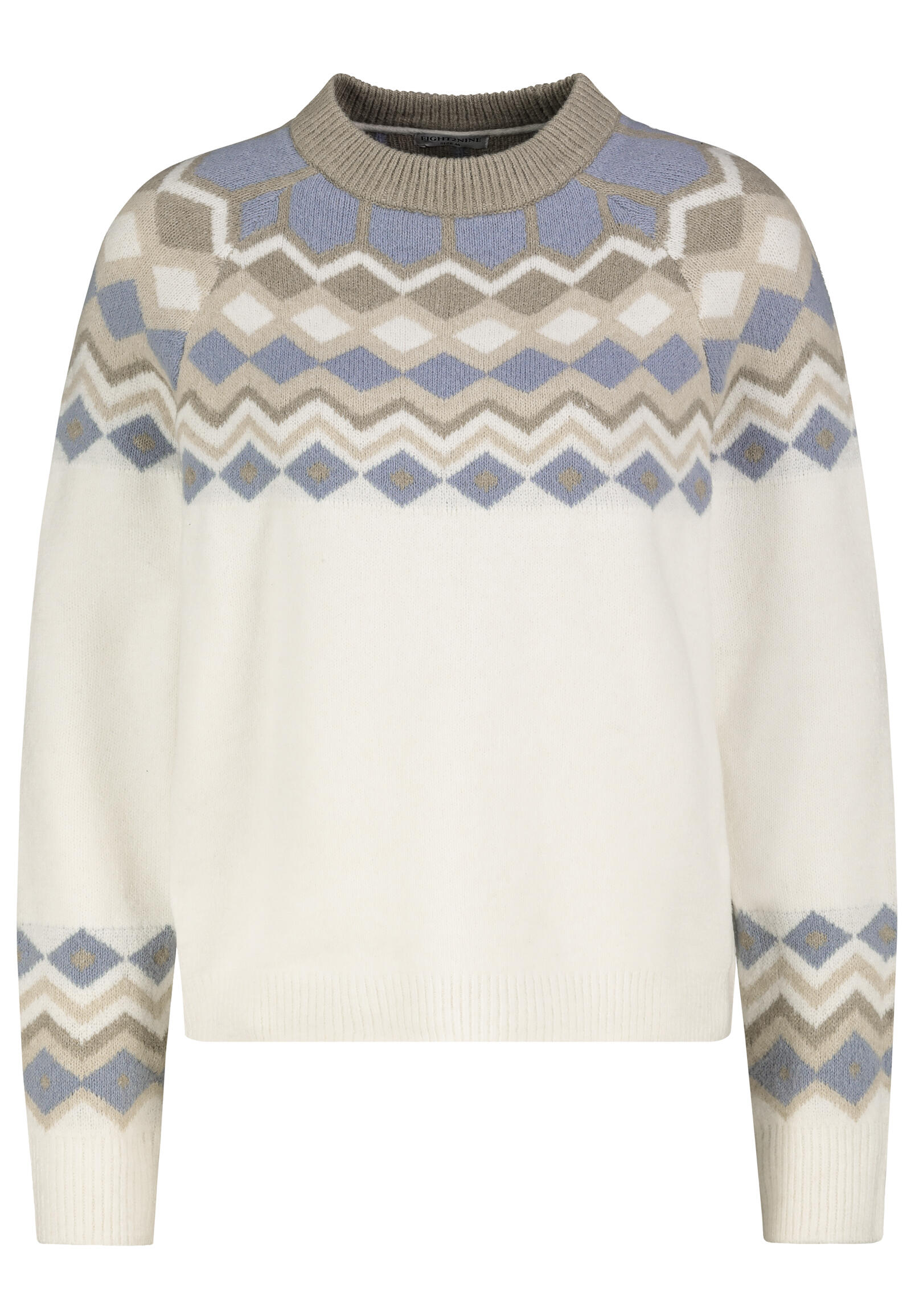 Authentic Style - RE9CIFN0cmlja3B1bGxvdmVy offwhite-slate grey-light sand-rainy blu - Gr. - M von Authentic Style