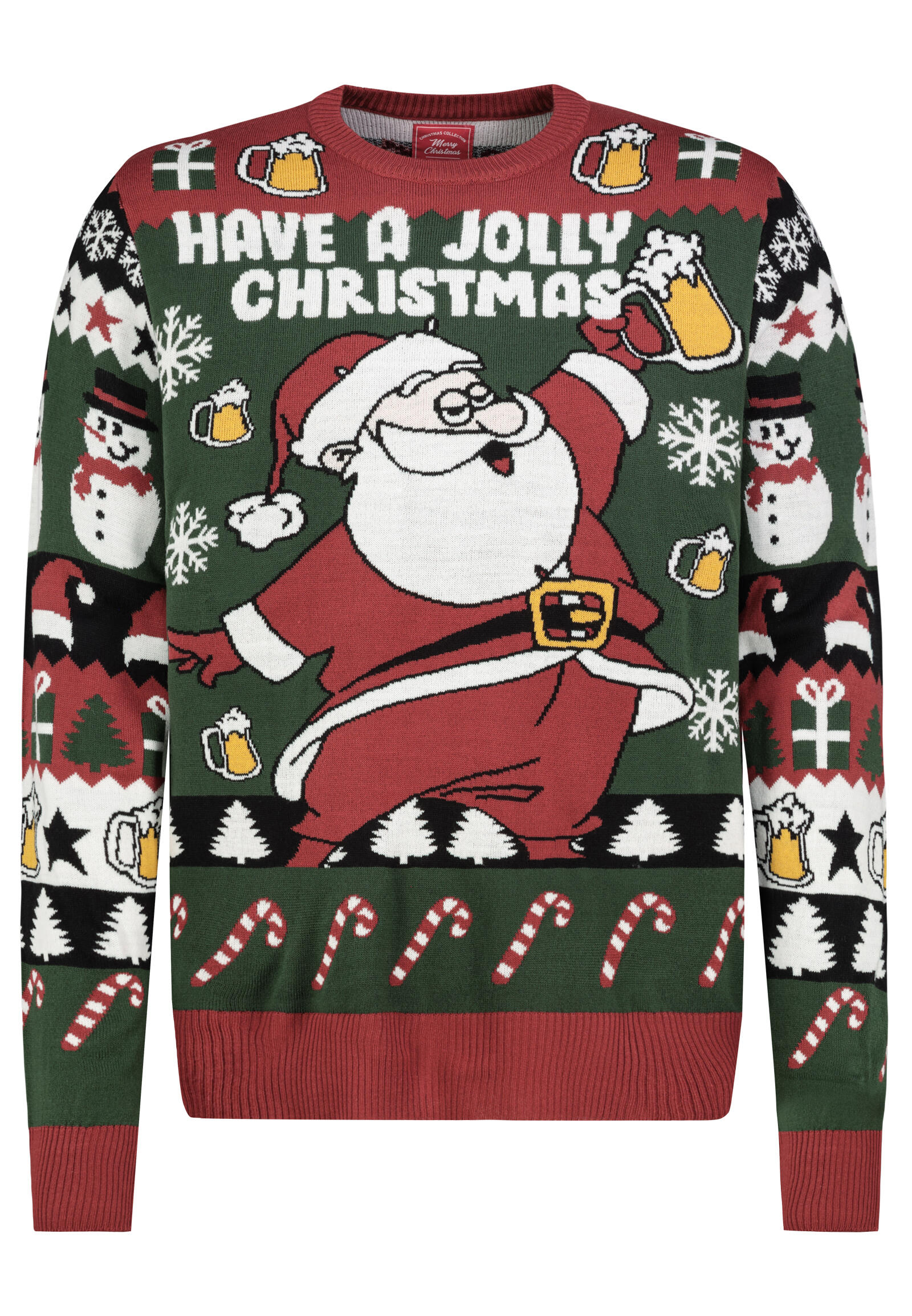 Authentic Style - SEFLQSBTdHJpY2twdWxsb3Zlcg== fire brick red - pineneedle green - Gr. - S von Authentic Style