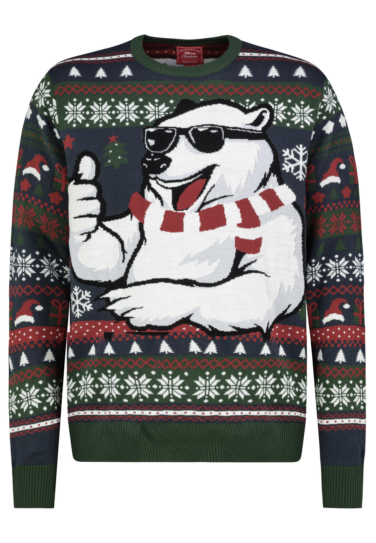 Authentic Style - SEFLQSBTdHJpY2twdWxsb3Zlcg== pineneedle green - navy - Gr. - S von Authentic Style