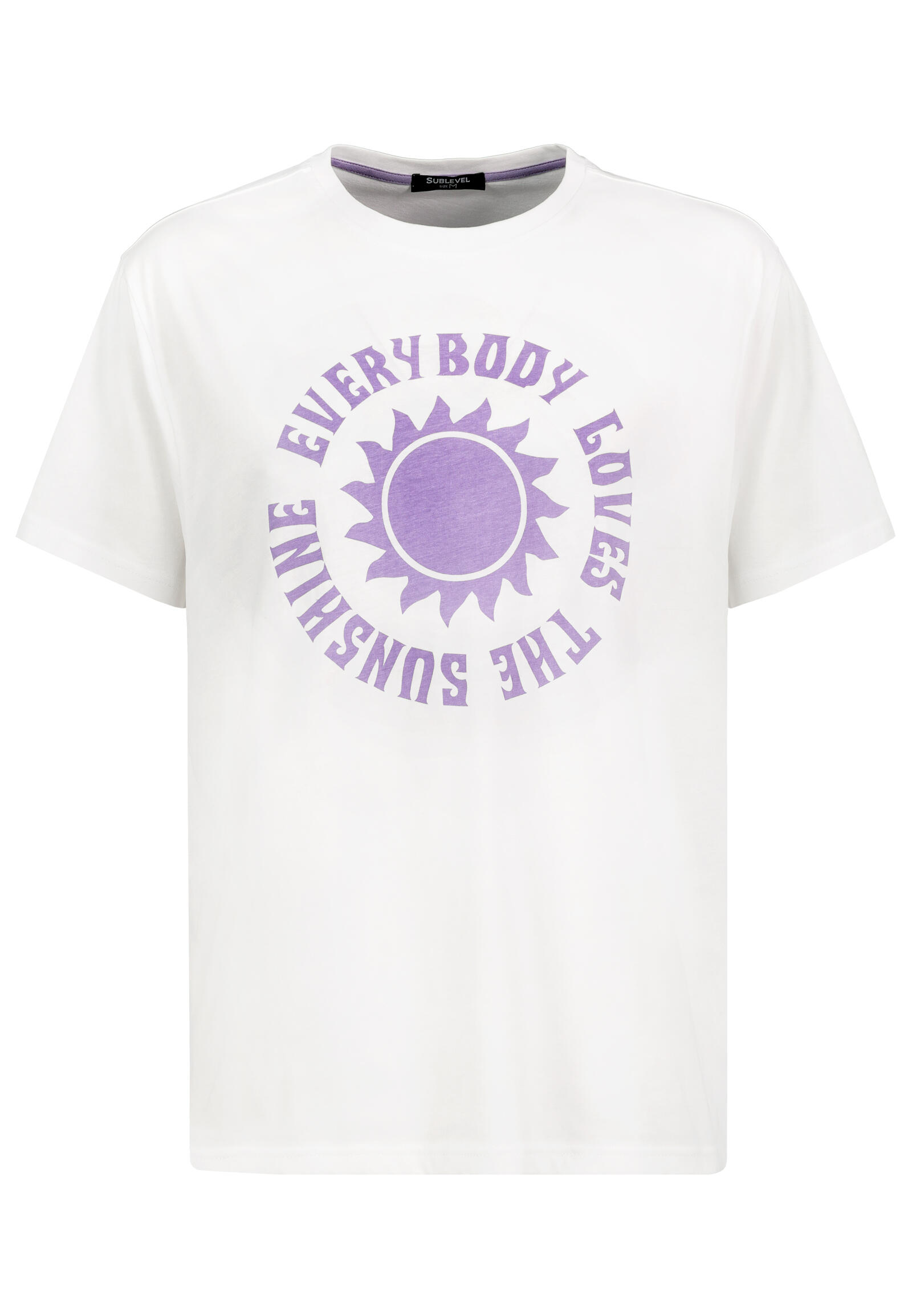 Authentic Style - Shirt, BOXY-FIT, kurzarm, Rundhals mit 1x1Ribblende, Print auf Vorderteil white - Gr. - L von Authentic Style