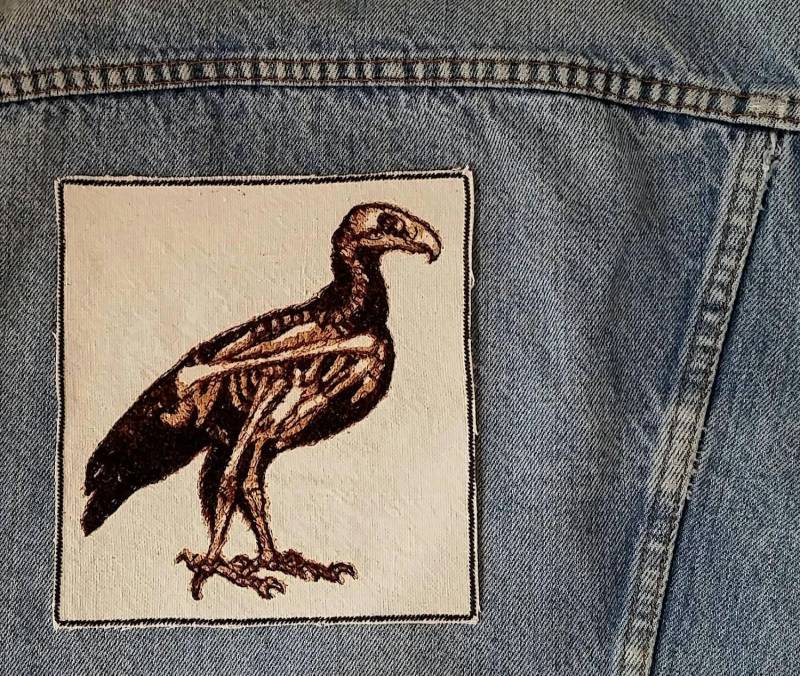 Handgefertigter Bestickter Vintage-Grafik-Dodo-Vogelskelett-Aufnäher Zum Aufbügeln Für Jacken von AuthenticEmbroidery