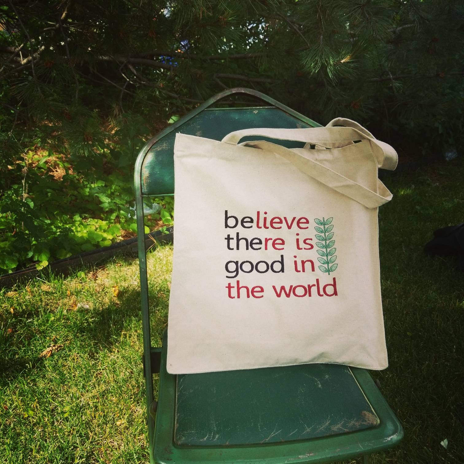 Handgemachte Handmadebe Die Gute Bestickte Leinwand Einkaufstasche von AuthenticEmbroidery