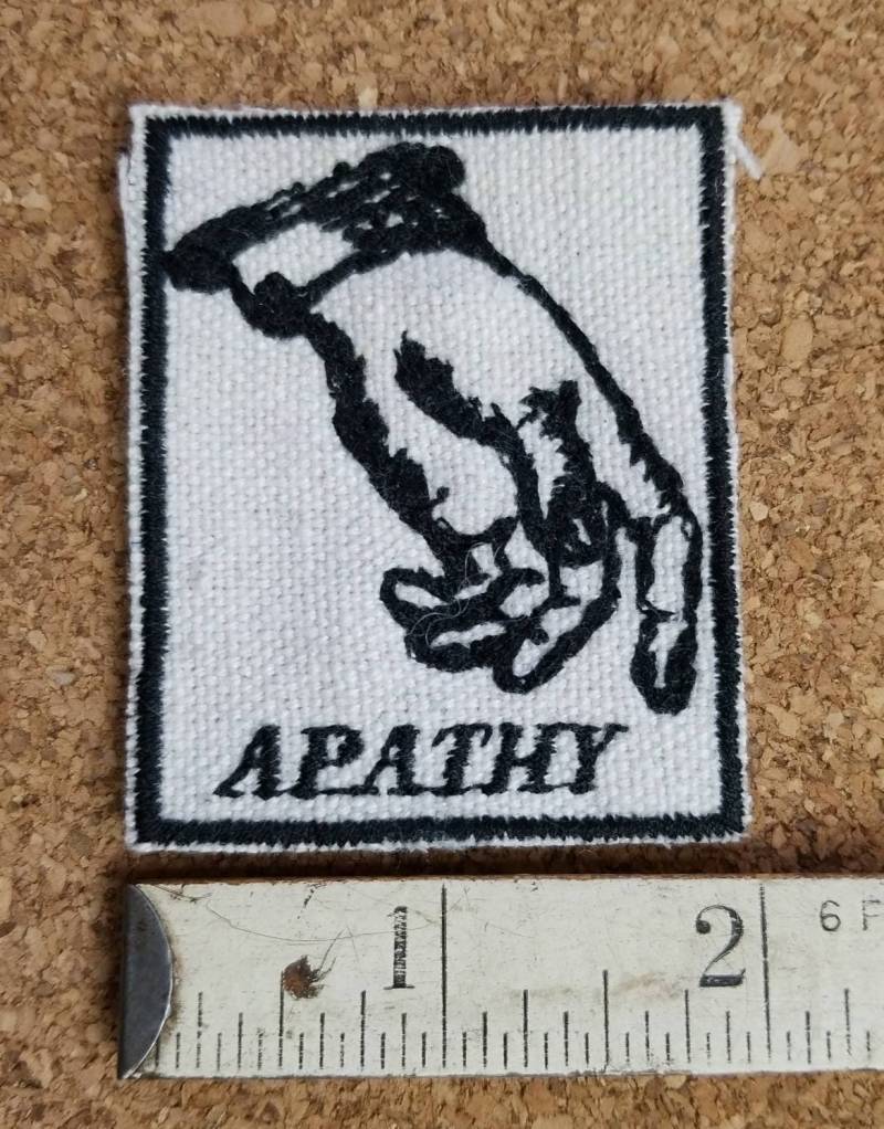 Handgemachter Handgemachter Gestickter Apathy Upcycled Canvas Aufnäher Zum Aufbügeln von AuthenticEmbroidery