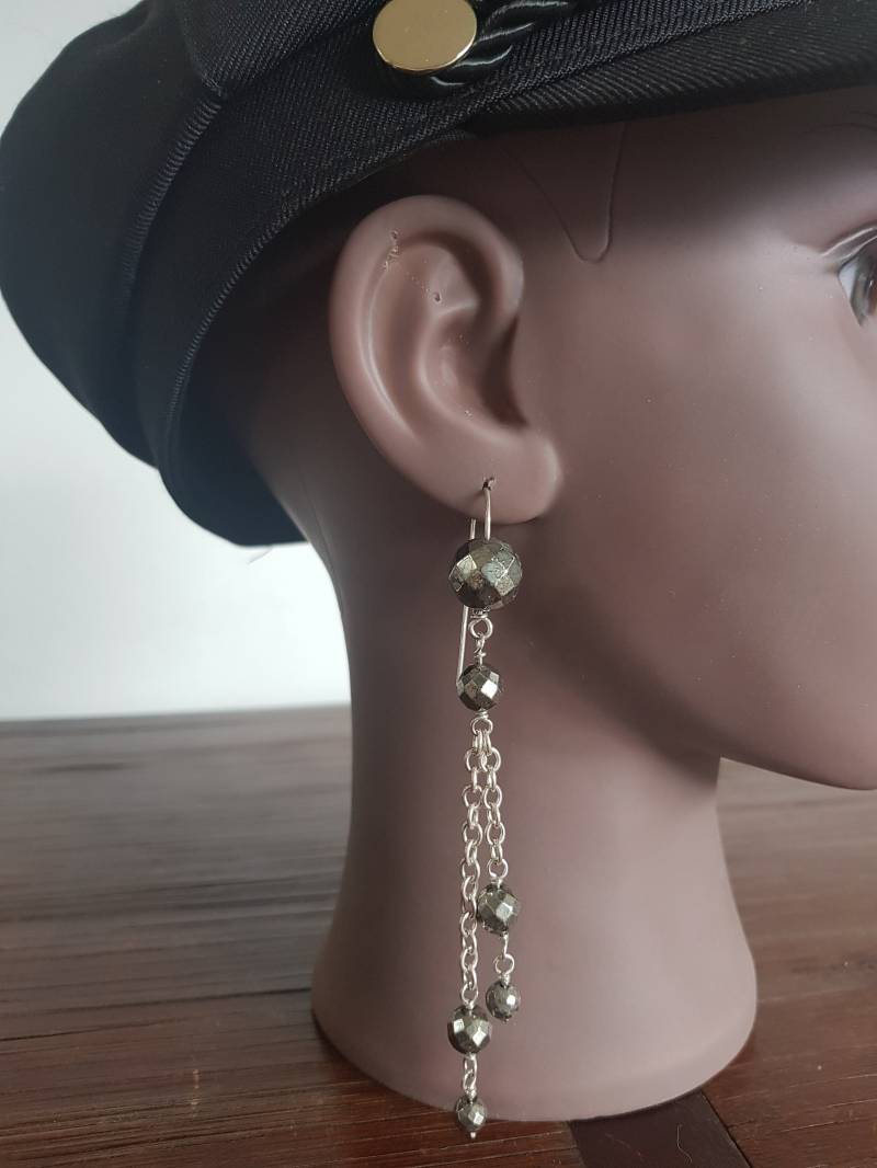 Bead Chain Earrings, Earrings Hanging, Silver & Anchor Chain Dangle For A Modern Twist On Traditional Jewelry von AuthierSusanne