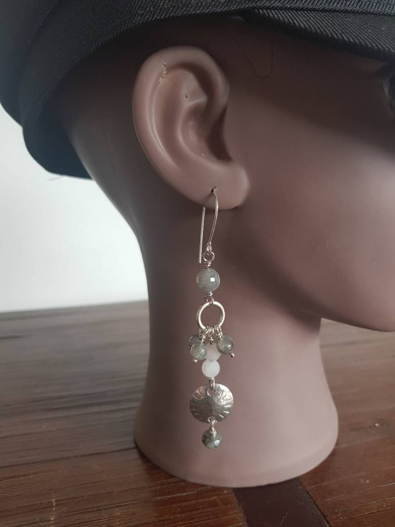 Labradorite Earrings, Earrings Hanging, Hypoallergenic Silver Studs - 925 Sterling Earrings For Sensitive Ears von AuthierSusanne