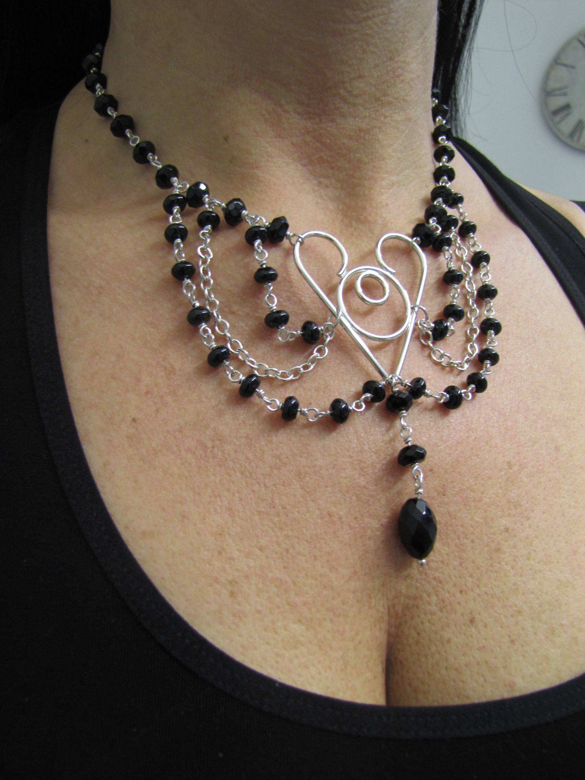 Onyx Necklace, Medieval Necklace, Experience The Ultimate Elegance With Our Handcrafted Silver Onyx Gothic Necklace von AuthierSusanne