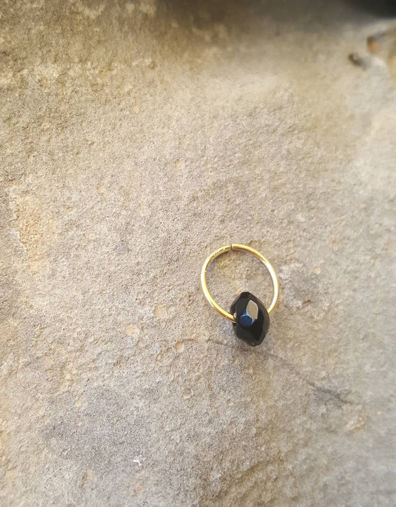 Onyx Septum Ring, Gold Septum, Handmade 18-Carat Septum Nose Ring For A Timeless Piece Of Jewelry Unique & Elegant Look von AuthierSusanne