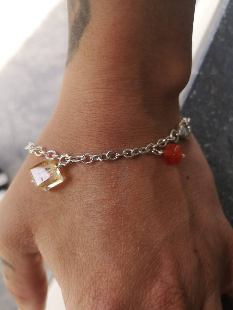 Pyrite Bracelet, Rose Quartz, Stackable Bracelet, Get Noticed With A Gorgeous Carnelian & Silver 925 Bracelet - Perfect For Any Occasion von AuthierSusanne