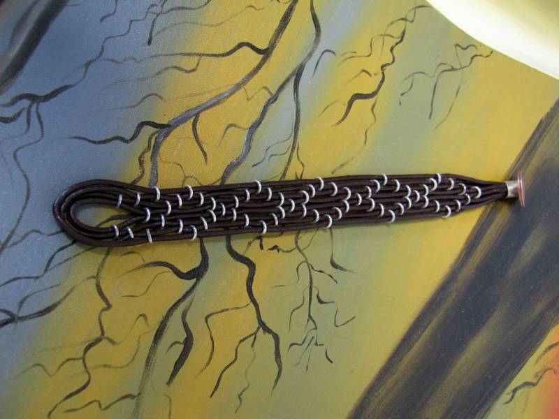 Silber-Rindslederband , 925 Silber-Unisex-Schwarz, Lederarmband Handarbeit, Armband Leder, Herrenarmband, Unisex, Leder Schmuck von AuthierSusanne