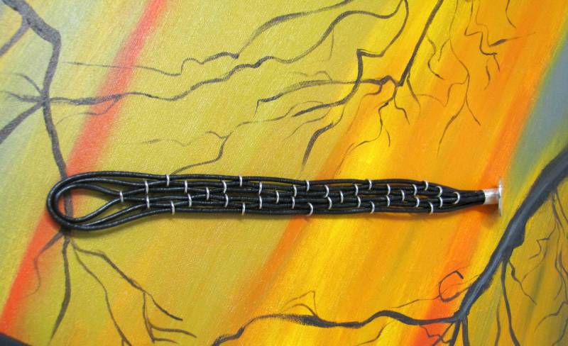 Silber-Rindslederband , 925 Silber-Unisex-Schwarz, Lederarmband Handarbeit, Armband Leder, Herrenarmband, Unisex, Leder Schmuck von AuthierSusanne