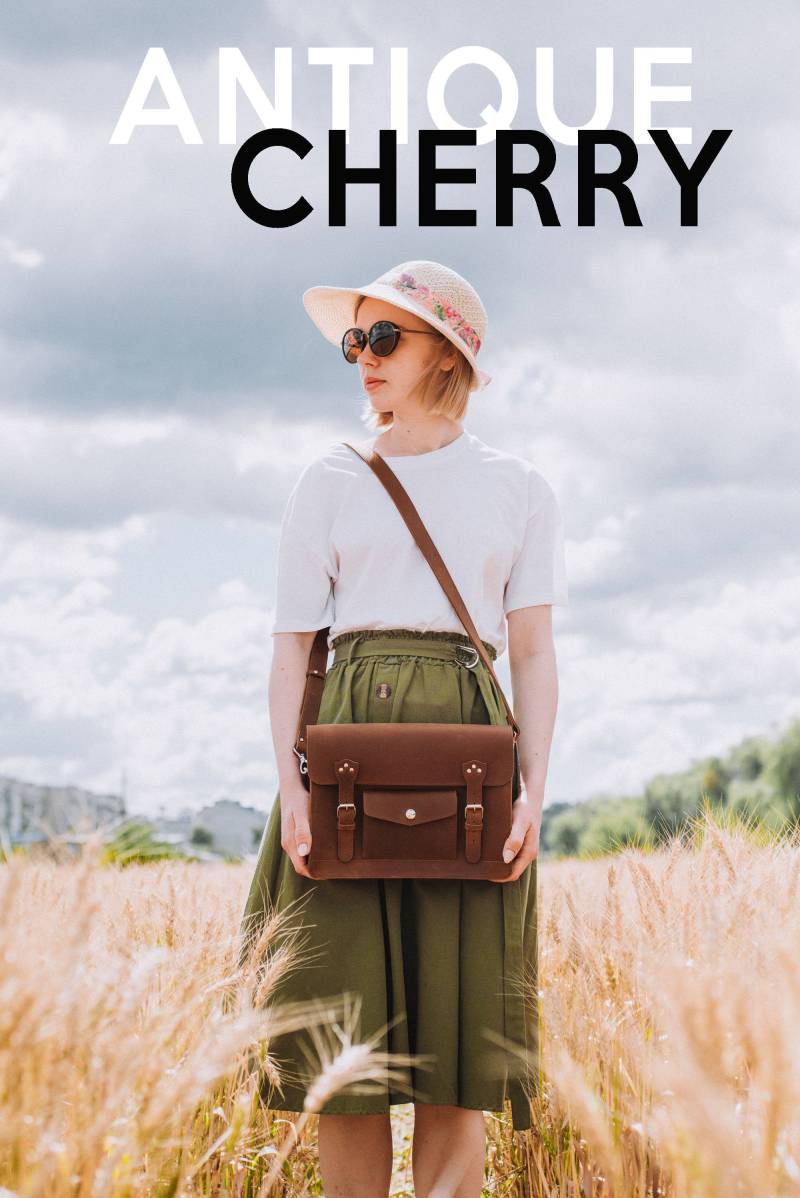 Leder Geldbörse in Antikem Kirschbraunem Für Umhängetasche, Damentasche, Umhängetasche von AuthorL