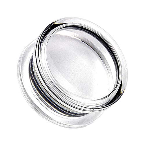 Acryl Ohr Plug Piercing transparante Front für eigenes Bild Bild Foto Plug schwarz weiß 10 mm von Autiga
