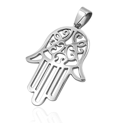 Anhänger Hand der Fatima Hamsa Halskette Glücksbringer Geschenk Lederkette Herren Damen nur-anhänger von Autiga