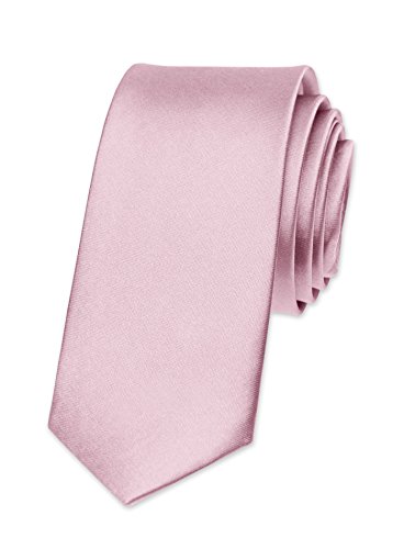 Autiga® Krawatte Herren Hochzeit Konfirmation Slim Tie Retro Business Schlips schmal hellrosa von Autiga