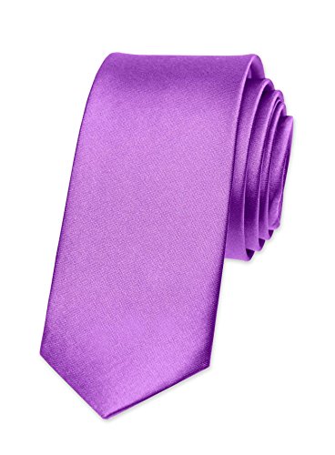 Autiga® Krawatte Herren Hochzeit Konfirmation Slim Tie Retro Business Schlips schmal orchidee von Autiga