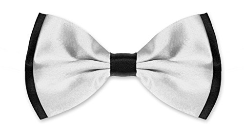 Autiga Fliege Herren Hochzeit Konfirmation Anzug Smoking Schleife Schlips zweifarbig weiß-schwarz von Autiga