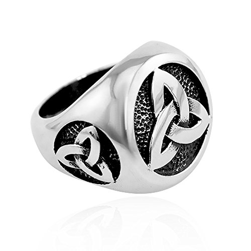 Autiga Freimaurer Ring Herren Edelstahl Keltischer Knoten Masonic Siegelring silber 70 - Ø 22,20 mm von Autiga