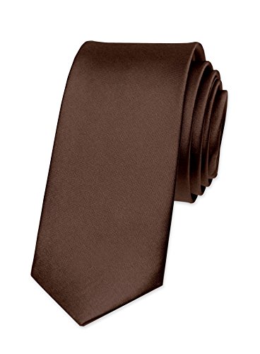 Autiga Krawatte Herren Hochzeit Konfirmation Slim Tie Retro Business Schlips schmal, Braun, unisize von Autiga