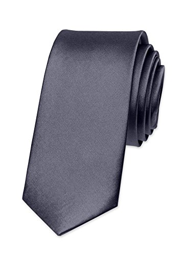 Autiga Krawatte Herren Hochzeit Konfirmation Slim Tie Retro Business Schlips schmal, Dunkelgrau, unisize von Autiga