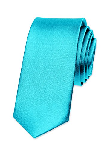 Autiga Krawatte Herren Hochzeit Konfirmation Slim Tie Retro Business Schlips schmal, Dunkeltürkis, unisize von Autiga