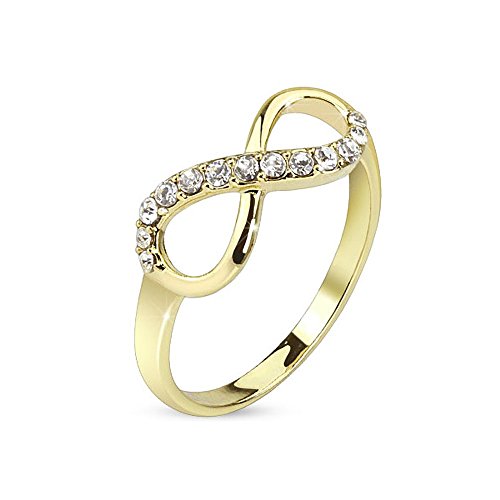 Autiga Ring Damen Zirkonia Kristall Strass Infinity Unendlichkeit Silber Gold Gold 54 - Ø 17,32 mm Autiga Ring Damen Zirkonia Kristall Strass Infinity Unendlichkeit Silber Gold Gold 54 - Ø 17,32 mm von Autiga