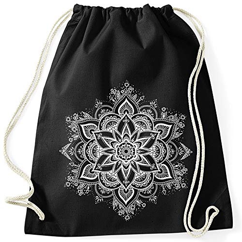 Autiga Turnbeutel Mandala Ornament Bohemian Boho Ethno Beutel Tasche Gymsac schwarz unisize von Autiga