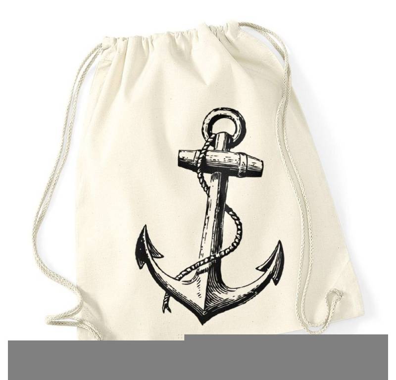 Autiga Turnbeutel Turnbeutel Anker Hipster Beutel Tasche Anchor Jutebeutel Beuteltasche von Autiga