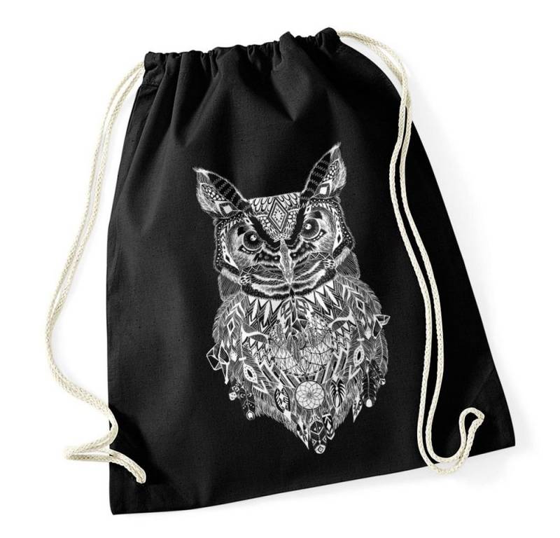 Autiga Turnbeutel Turnbeutel Eule Aztekenmuster Boho Aztec Owl Hipster Beutel Tasche von Autiga