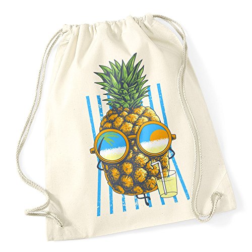 Autiga Turnbeutel chilling Ananas Pinapple Sommer Beach Cocktail natur unisize von Autiga