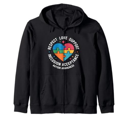 Autismus Shirt Damen Herren Respekt Liebe Unterstützung Autismus Bewusstsein Kapuzenjacke Autismus Shirt Damen Herren Respekt Liebe Unterstützung Autismus Bewusstsein Kapuzenjacke von Autism Awareness Designs for Family
