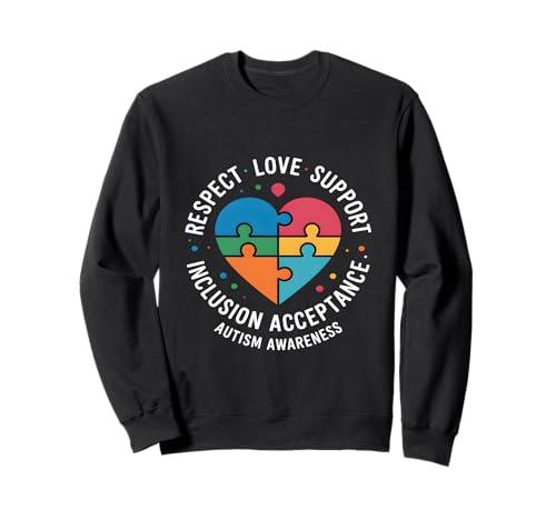 Autismus Shirt Damen Herren Respekt Liebe Unterstützung Autismus Bewusstsein Sweatshirt Autismus Shirt Damen Herren Respekt Liebe Unterstützung Autismus Bewusstsein Sweatshirt von Autism Awareness Designs for Family