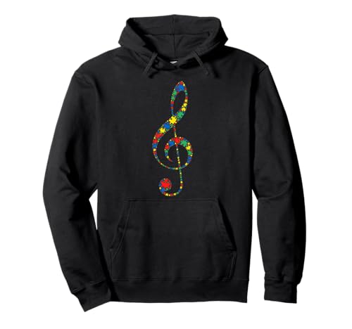 Musiknote Autismus Puzzle für Damen und Herren - Autismus Bewusstsein Pullover Hoodie von Autism Awareness Gift Musician Music Symbol Design