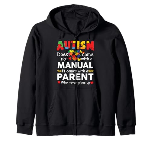Autismus kommt mit einem Elternteil, der nie aufgibt – Autismus Mama Kapuzenjacke von Autism Awareness Gifts For Autism Parent