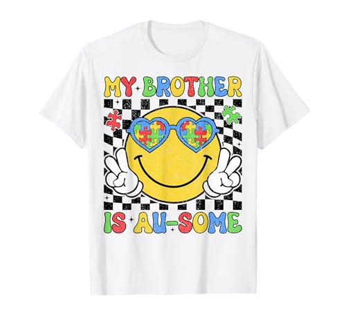 Mein Bruder ist großartig, Autismusbewusstsein, Schwester, autistische Kinder T-Shirt von Autism Awareness Month My Brother Is Awesome