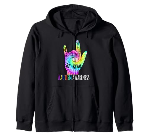 Be Kind ASL Love Sign Language Hand Autism Awareness T-Shirt Kapuzenjacke von Autism Awareness Shirt T-Shirt