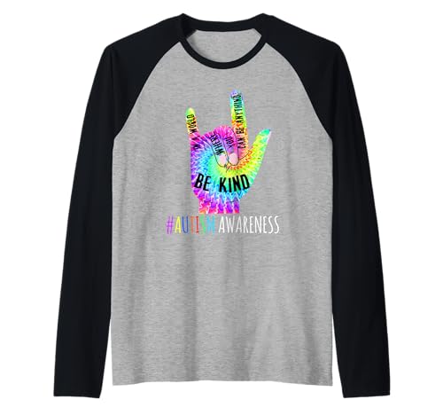 Be Kind ASL Love Sign Language Hand Autism Awareness T-Shirt Raglan von Autism Awareness Shirt T-Shirt