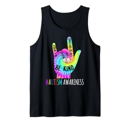 Be Kind ASL Love Sign Language Hand Autism Awareness T-Shirt Tank Top von Autism Awareness Shirt T-Shirt