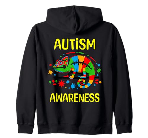 Gecko Eidechse Autismus Autistic World Awareness Day Month Kids Kapuzenjacke von Autism Awareness Support Autistic Children