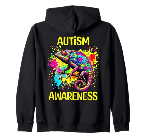 Gecko Eidechse Autismus Autistic World Awareness Day Month Kids Kapuzenjacke von Autism Awareness Support Autistic Children