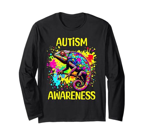 Gecko Eidechse Autismus Autistic World Awareness Day Month Kids Langarmshirt von Autism Awareness Support Autistic Children