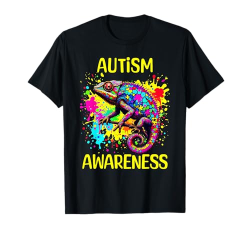 Gecko Eidechse Autismus Autistic World Awareness Day Month Kids T-Shirt von Autism Awareness Support Autistic Children