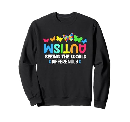 Autismus Seeing the World Differently Kids Mom Autismus Month Sweatshirt von Autism Awareness Tees for Men Women Kids.
