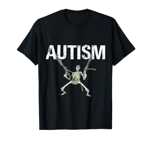 Autismus Skelett Meme Lustig Männer Frauen Kinder T-Shirt von Autism Skeleton Meme Funny Men Women Tees