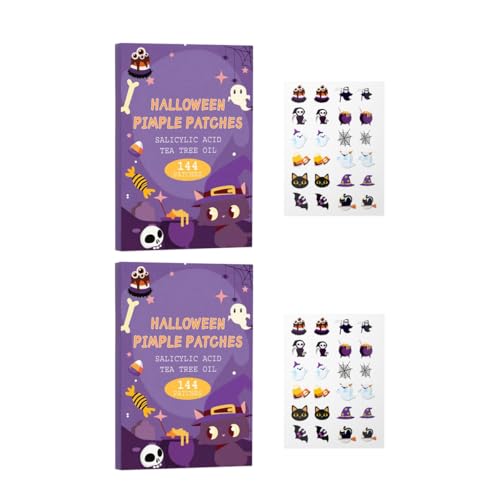 Autmor Halloween Acne Patch Pimple Patches for Face, Available in 100 Counts or More, Patch Patches Ideal for Pickel, Anti-Pickel and Akne, Comes with Christmas - Themed Stickers like Ghost (288pcs) von Autmor