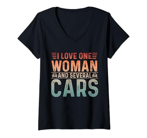 Damen Garage Guys Ich Liebe eine Frau und mehrere Autos Mechaniker Motor T-Shirt mit V-Ausschnitt Damen Garage Guys Ich Liebe eine Frau und mehrere Autos Mechaniker Motor T-Shirt mit V-Ausschnitt von Auto Car Engine Lover Automotive Enthusiast Design